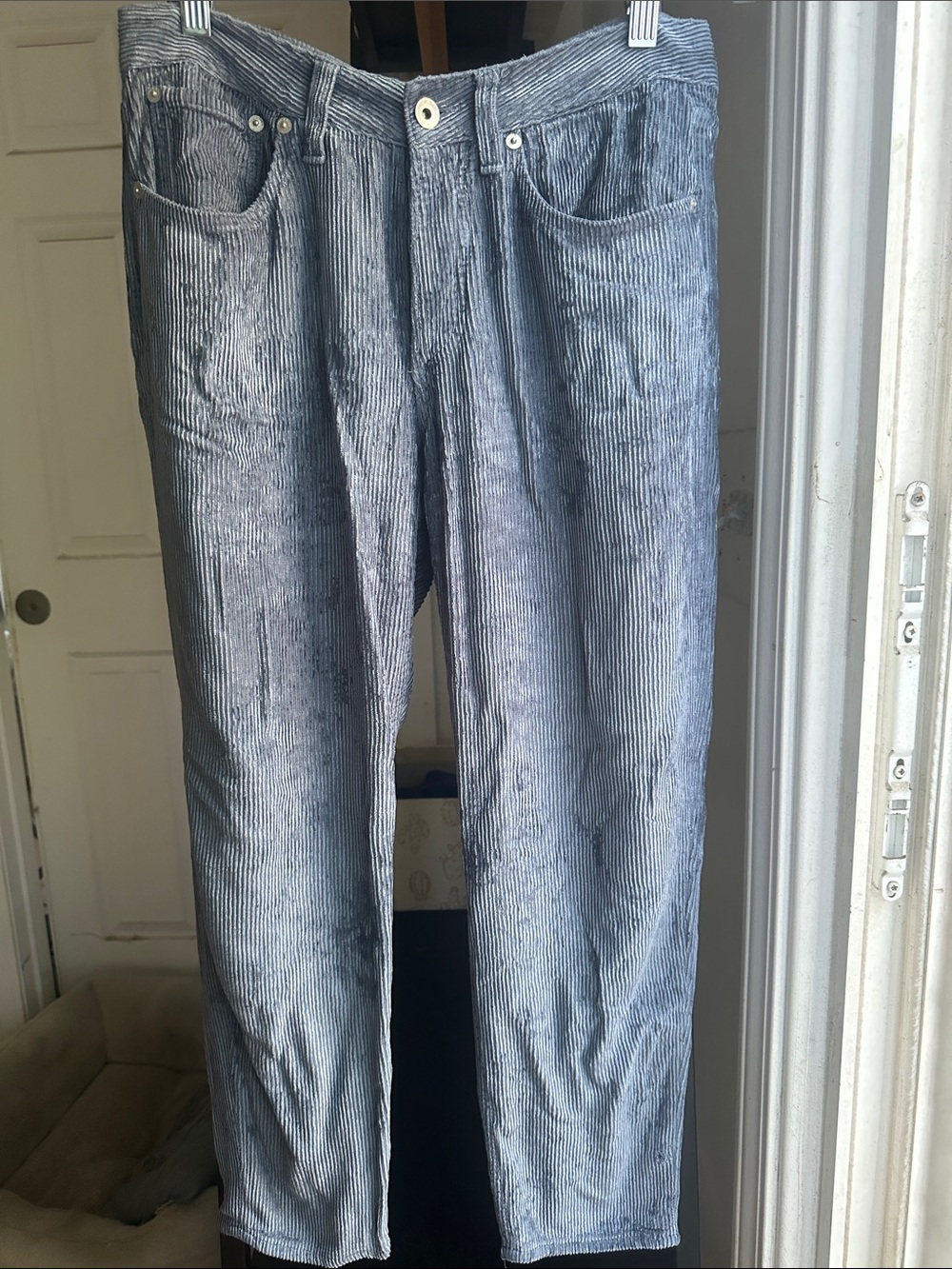 rag & bone Women's Corduroy Ankle Pants in Light Blue-Gray